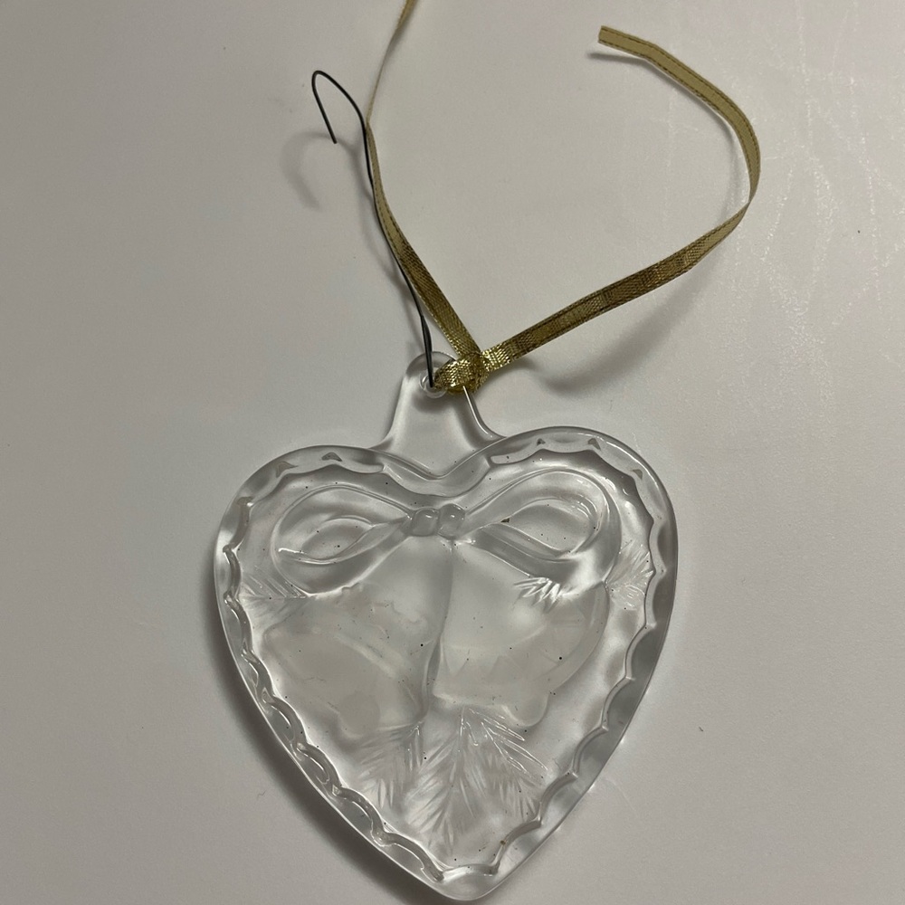Heart-Shaped Glass Ornament with Ribbon